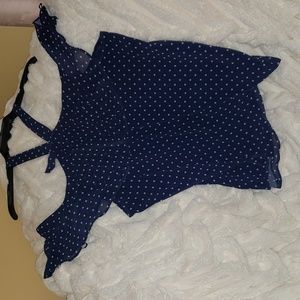 NY&C by Staci Frati Sweet Pea Blue with white polka dots XL.